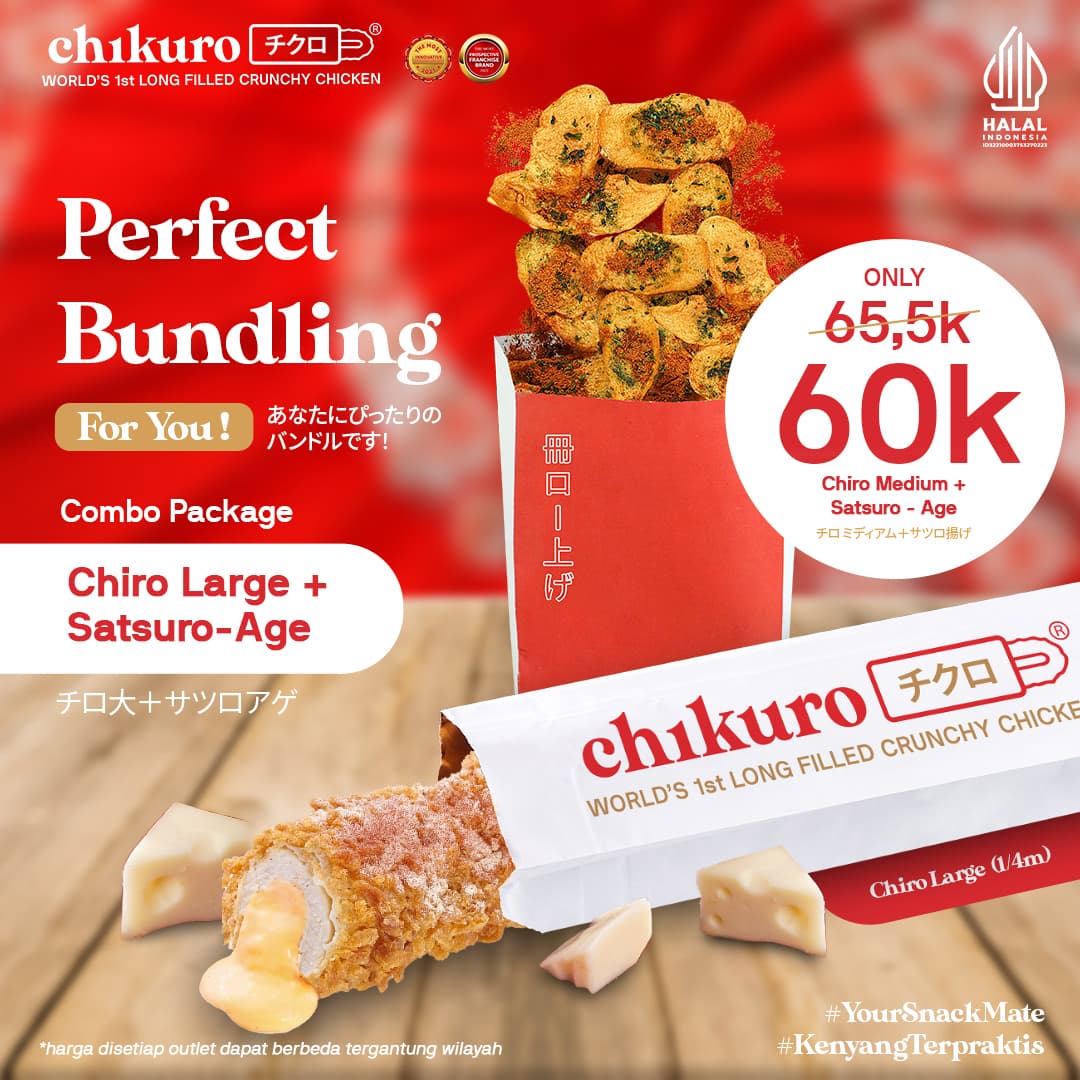 Paket bundling Chikuro Large dan Satsuro Age - promo menu combo hemat 60K